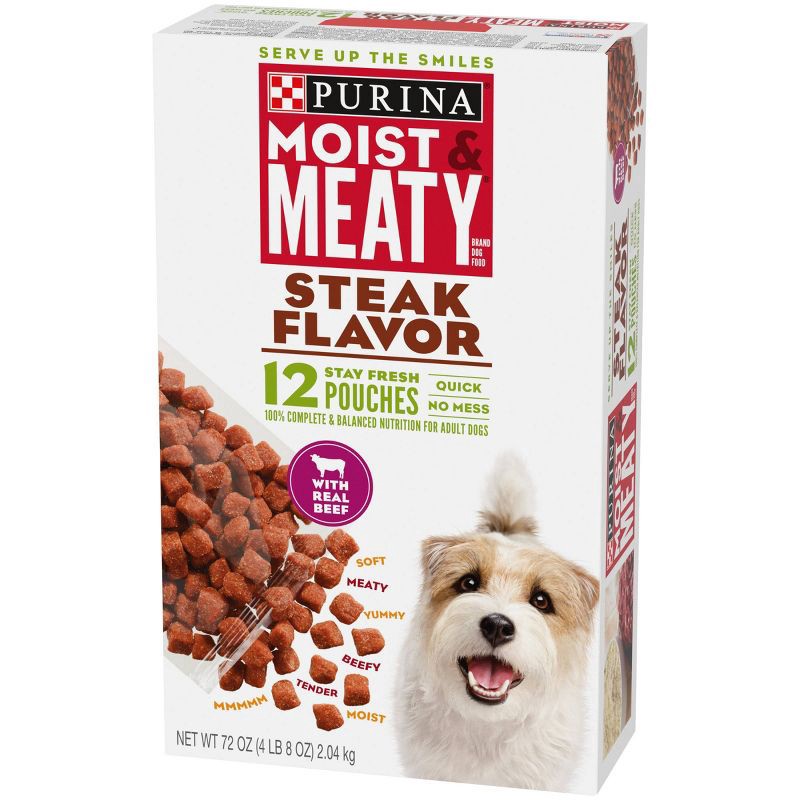 slide 6 of 7, Moist & Meaty Beef Steak Flavor Dry Dog Food - 12ct, 12 ct