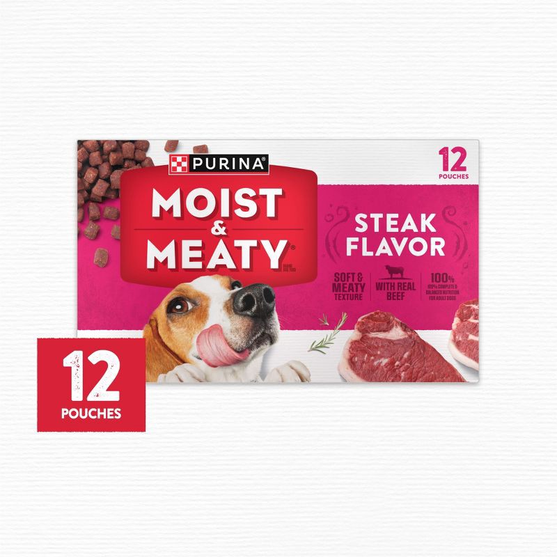 slide 8 of 8, Moist & Meaty Beef Steak Flavor Dry Dog Food - 12ct, 12 ct