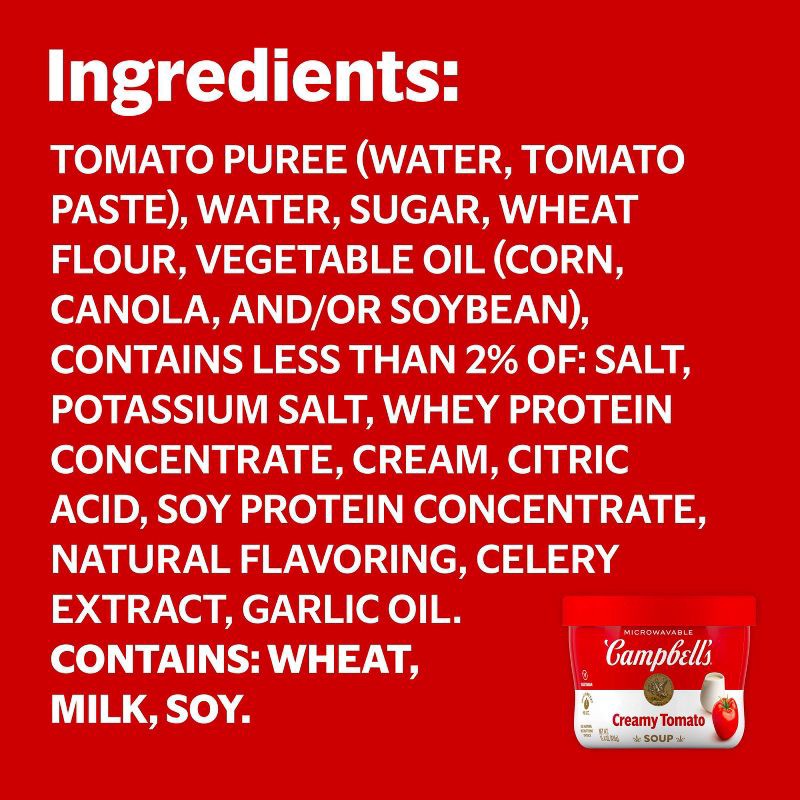 slide 5 of 11, Campbell's Creamy Tomato Soup Microwaveable Bowl - 15.4oz, 15.4 oz
