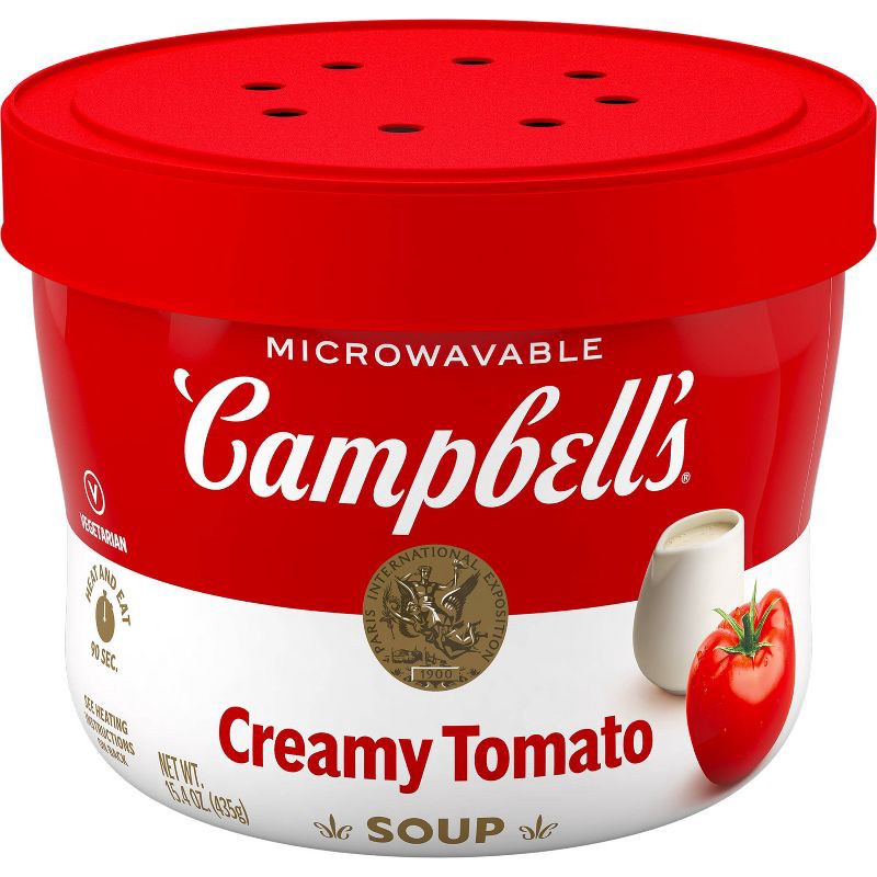 slide 1 of 11, Campbell's Creamy Tomato Soup Microwaveable Bowl - 15.4oz, 15.4 oz