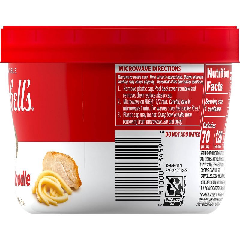 slide 8 of 10, Campbell's Chicken Noodle Soup Microwaveable Cup - 15.4oz, 15.4 oz