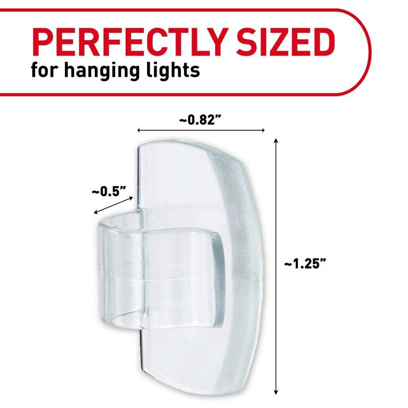 slide 12 of 12, Command Outdoor Light Clips, Clear, Damage Free Hanging of Christmas Decorations, 16 Clips, 1 ct