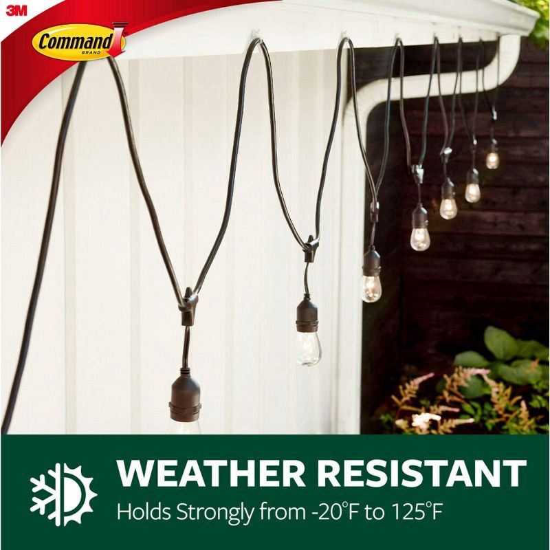 slide 7 of 13, Command 16pk Damage-Free Hanging Outdoor Light Clips with Adhesive Strips for Christmas Lights and Holiday Decoration, 16 ct