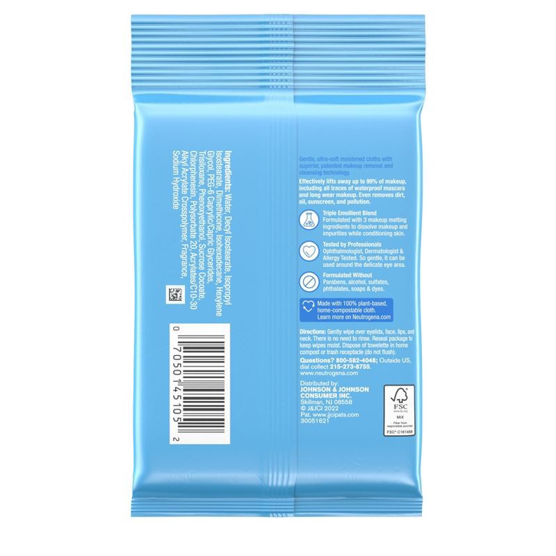 slide 2 of 7, Neutrogena Makeup Remover Wipes - Ultra Soft Micellar Facial Cleansing - Travel Pack - 7ct, 7 ct