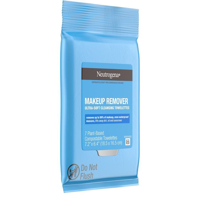 slide 3 of 7, Neutrogena Facial Cleansing Makeup Remover Wipes - Travel Pack - 7ct, 7 ct