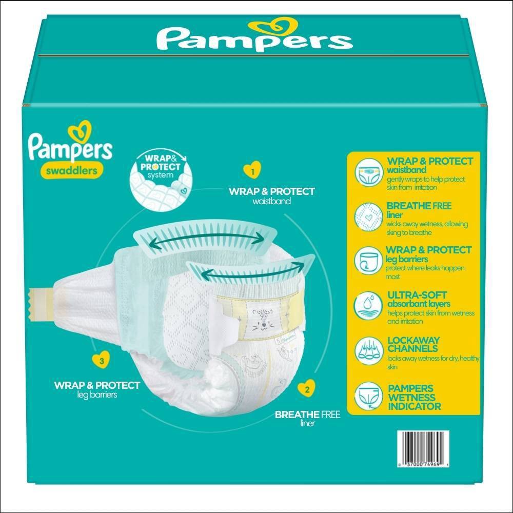 slide 2 of 9, Pampers Swaddlers Active Baby Diaper Size 4 22 Count, 22 ct