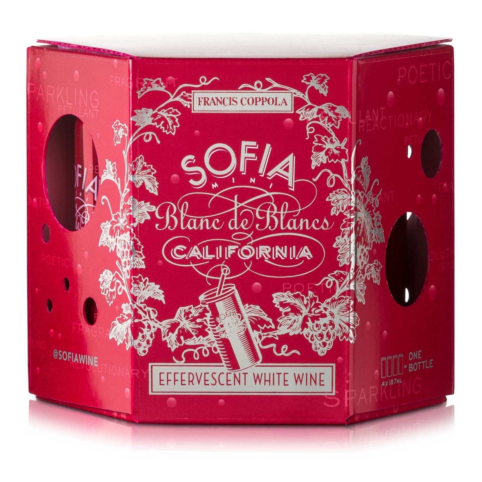 slide 1 of 4, Francis Coppola Sofia Mini Blanc De Blancs White Wine, 4 ct; 187 ml