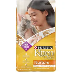 Cat Chow Purina Kitten Chow Nurture Kitten Muscle & Brain Development Chicken Flavor Dry Cat Food - 3.15lbs