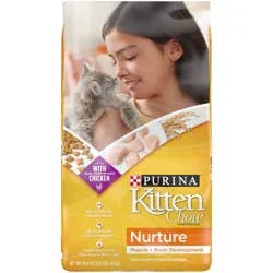 Cat Chow Purina Kitten Chow Nurture Kitten Muscle & Brain Development Chicken Flavor Dry Cat Food - 3.15lbs