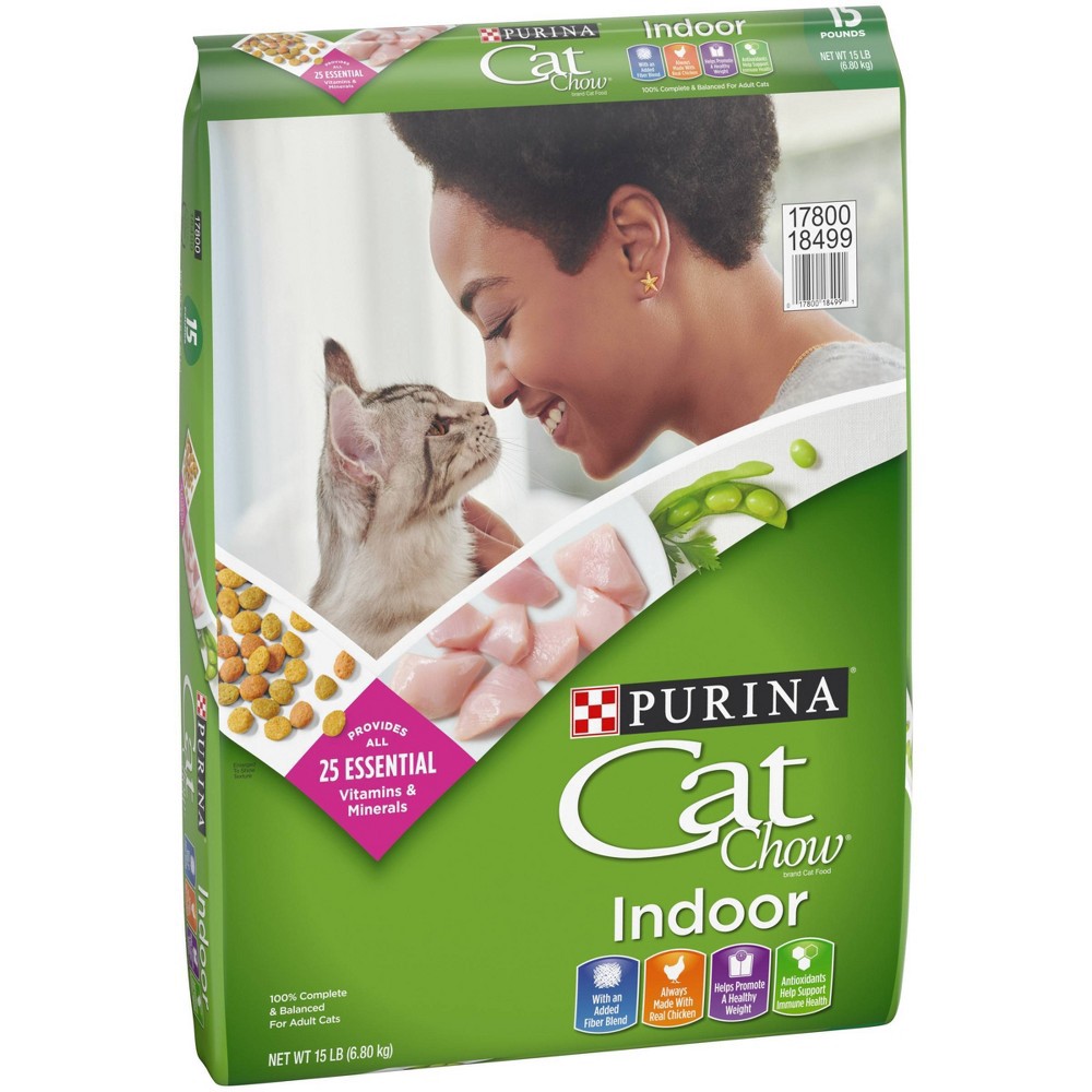 slide 4 of 5, Cat Chow Purina Cat Chow Indoor with Chicken Adult Complete & Balanced Dry Cat Food - 15lbs, 15 lb