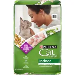 Purina Cat Chow Indoor Healthy Weight & Hairball Control Chicken Flavor Dry Cat Food - 15lbs