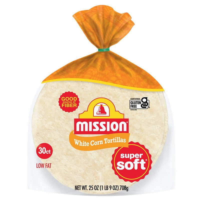 slide 1 of 5, Mission gluten Free White Corn Tortillas - 25oz/30ct, 25 oz, 30 ct