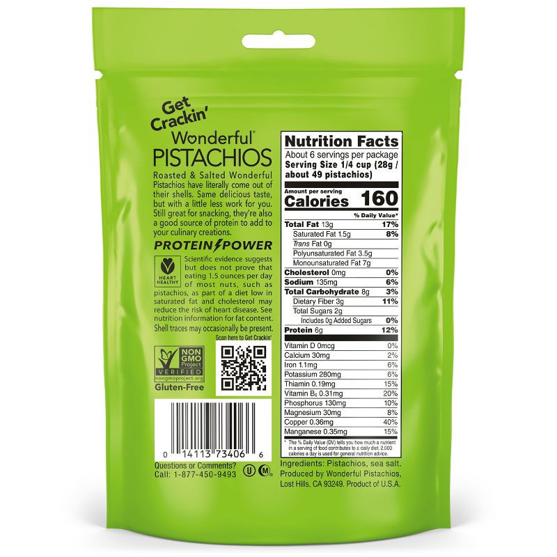 slide 7 of 7, Wonderful Roasted & Salted Shelled Pistachios - 6oz, 6 oz