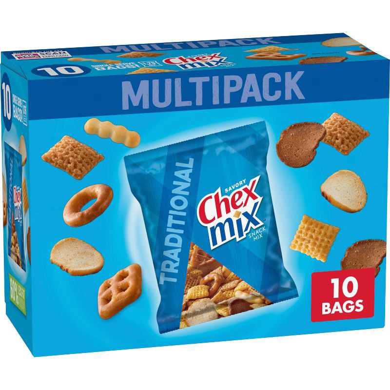 slide 1 of 10, Chex Mix Traditional Snack Mix Bags - 17.5oz/10ct, 10 ct; 17.5 oz