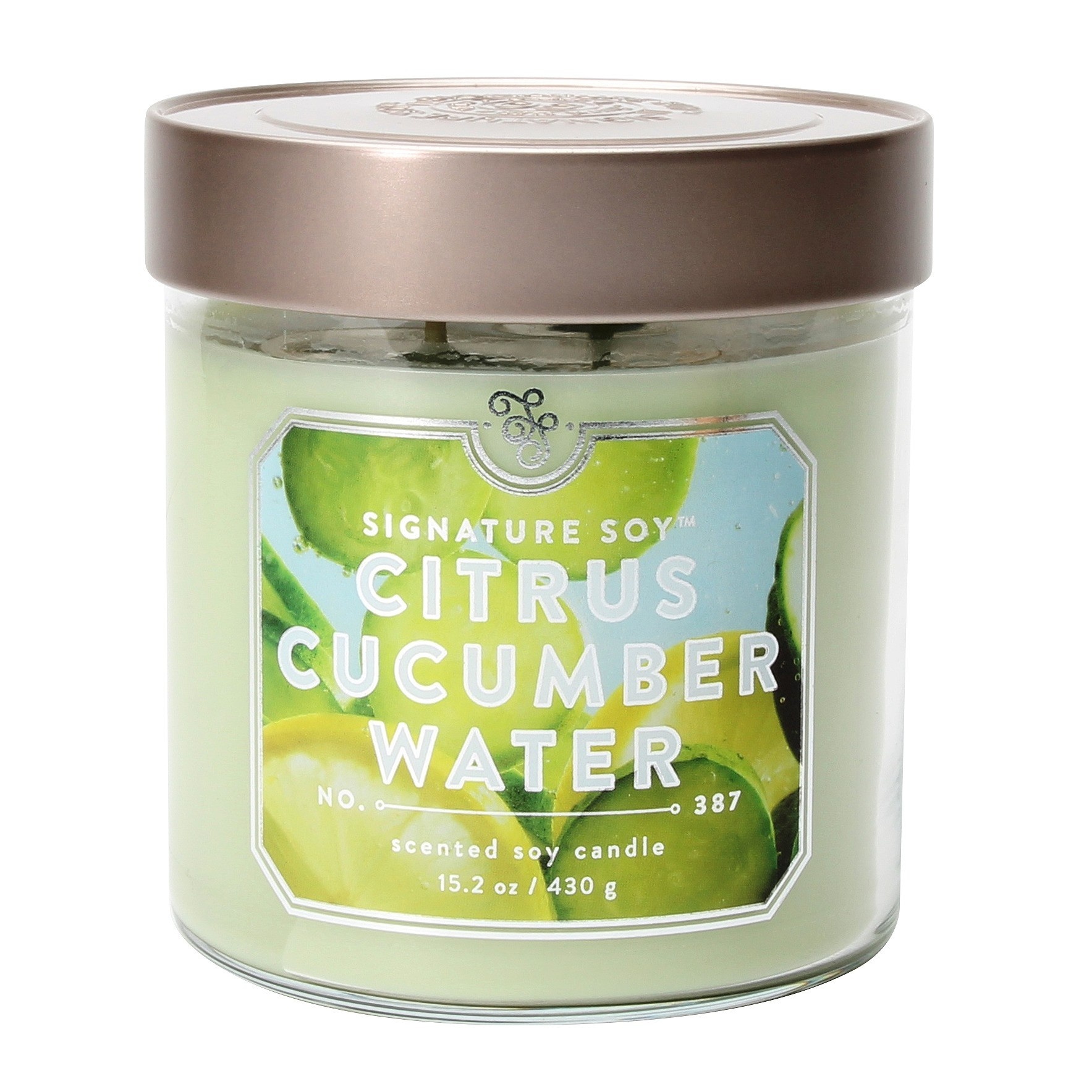 slide 1 of 1, Signature Soy Jar Candle Citrus - Cucumber Water , 15.2 oz