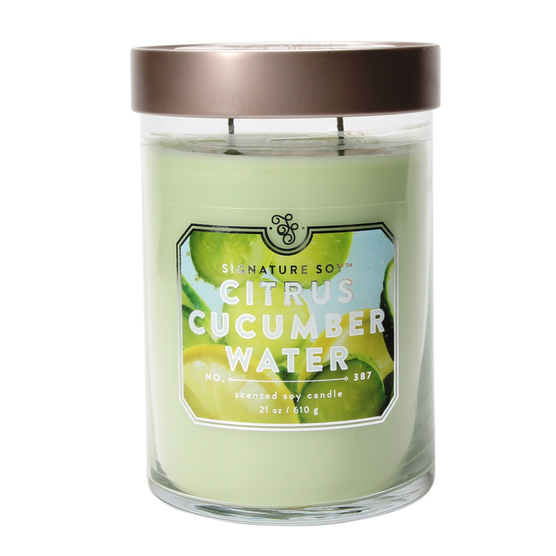 slide 1 of 1, Signature Soy Jar Candle - Citrus Cucumber Water , 21 oz