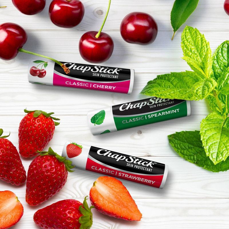 slide 2 of 20, Chapstick Classic Variety Pack Lip Balm - Cherry, Strawberry, & Spearmint - 3ct/0.45oz, 3 ct, 0.45 oz