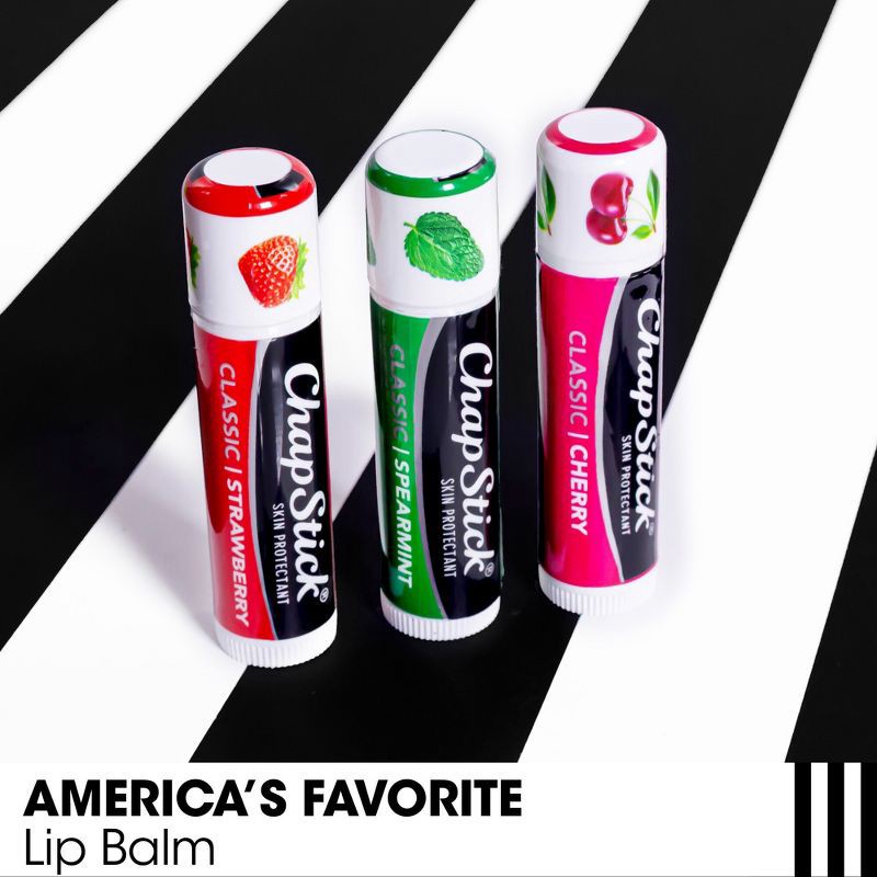 slide 3 of 20, Chapstick Classic Variety Pack Lip Balm - Cherry, Strawberry, & Spearmint - 3ct/0.45oz, 3 ct, 0.45 oz