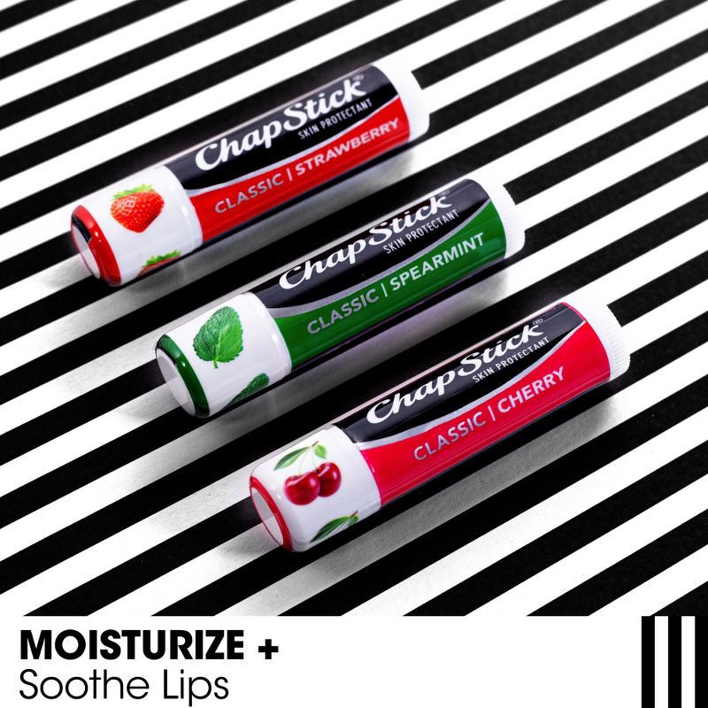 slide 4 of 20, Chapstick Classic Variety Pack Lip Balm - Cherry, Strawberry, & Spearmint - 3ct/0.45oz, 3 ct, 0.45 oz