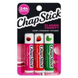 Chapstick Classic Variety Pack Lip Balm - Cherry, Strawberry, & Spearmint - 3ct/0.45oz