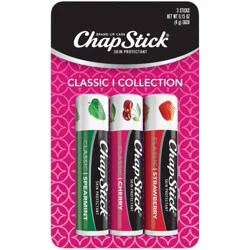 Chapstick Classic Variety Pack Lip Balm - Cherry, Strawberry, &amp; Spearmint - 3ct/0.45oz