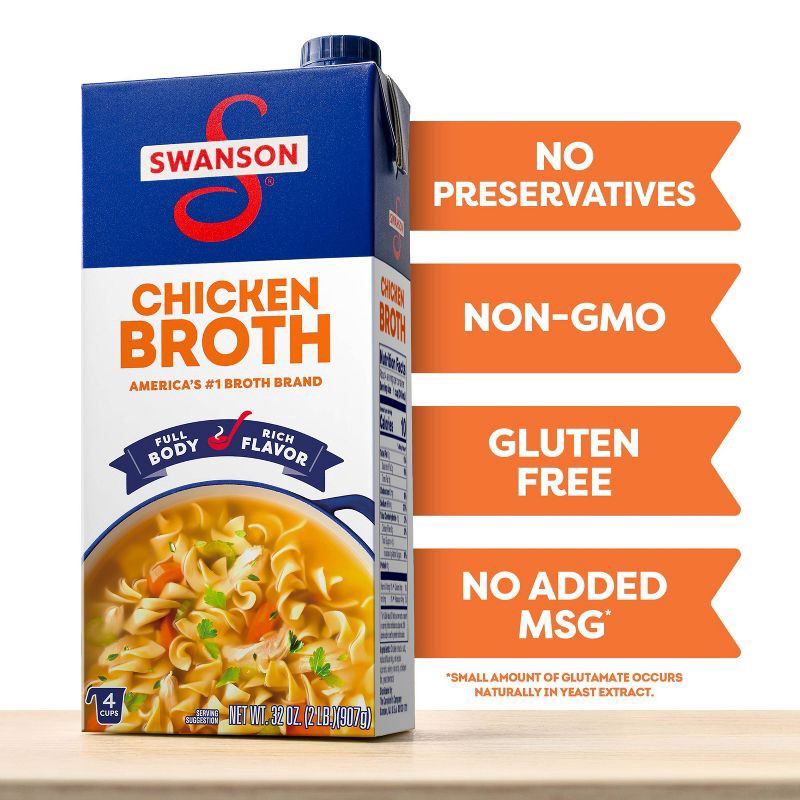 slide 4 of 10, Swanson 100% Natural Gluten Free Chicken Broth - 32oz, 32 oz