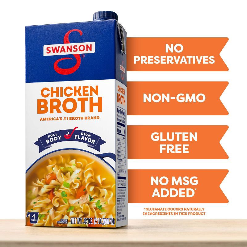 slide 3 of 10, Swanson 100% Natural Gluten Free Chicken Broth - 32oz, 32 oz