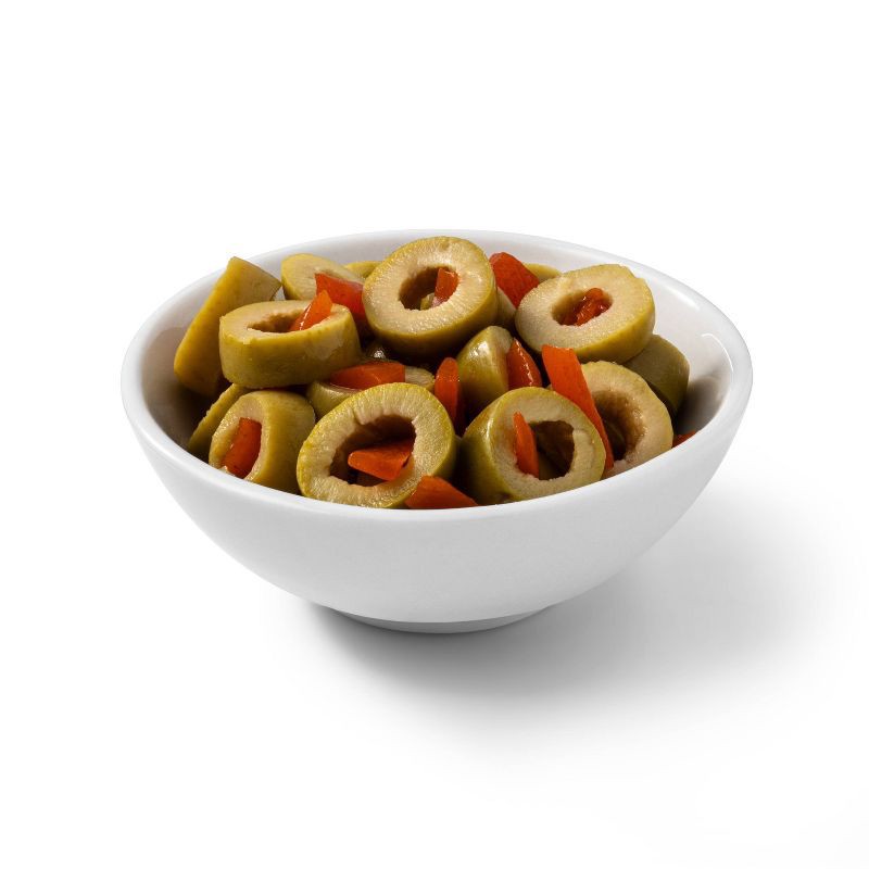 slide 2 of 3, Sliced Spanish Olives with Pimiento - 10oz - Market Pantry™, 10 oz