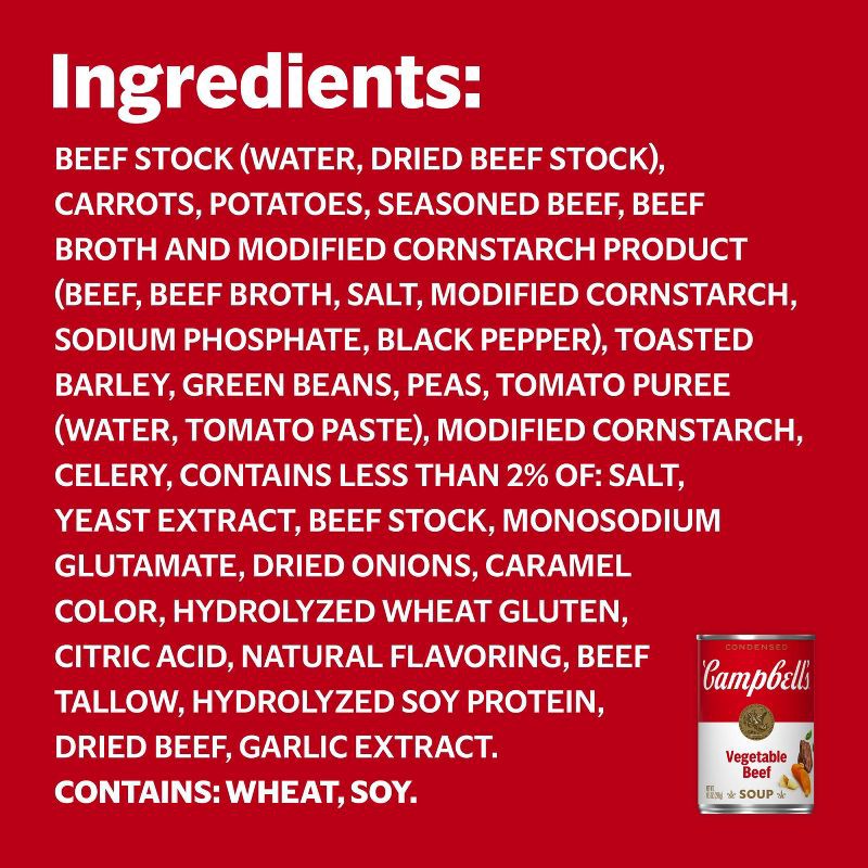 slide 8 of 13, Campbell's Condensed Vegetable Beef Soup - 10.5oz, 10.5 oz