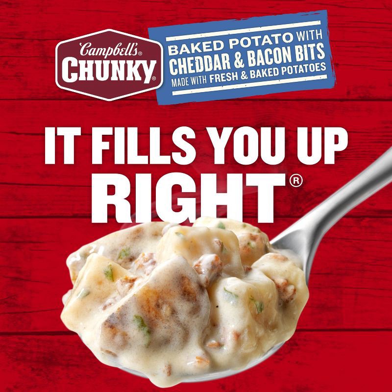 slide 6 of 14, Campbell's Chunky Baked Potato with Cheddar Bacon Bits Soup - 18.8oz, 18.8 oz