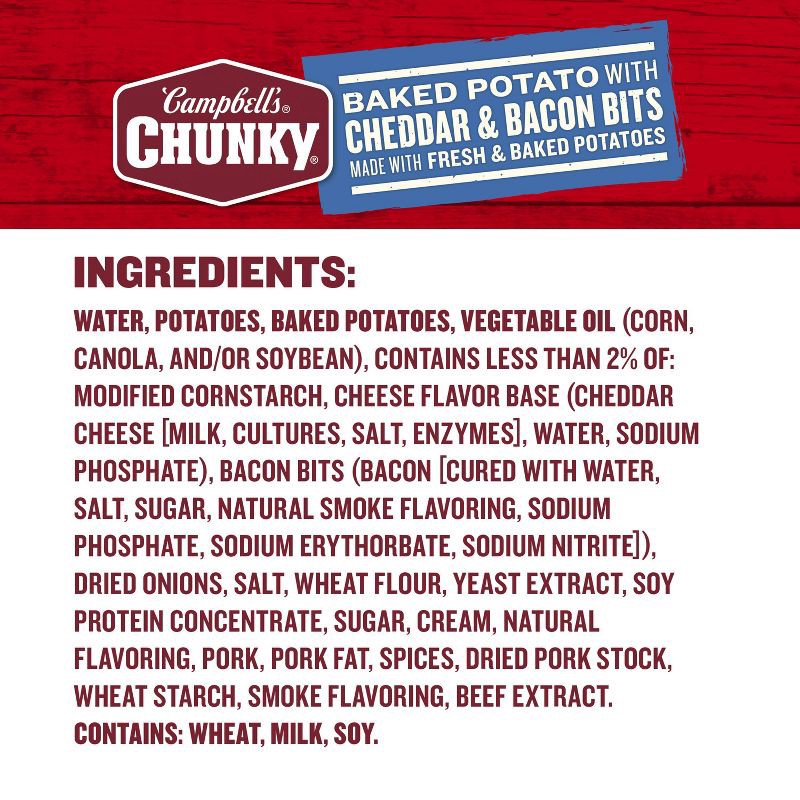 slide 9 of 14, Campbell's Chunky Baked Potato with Cheddar Bacon Bits Soup - 18.8oz, 18.8 oz