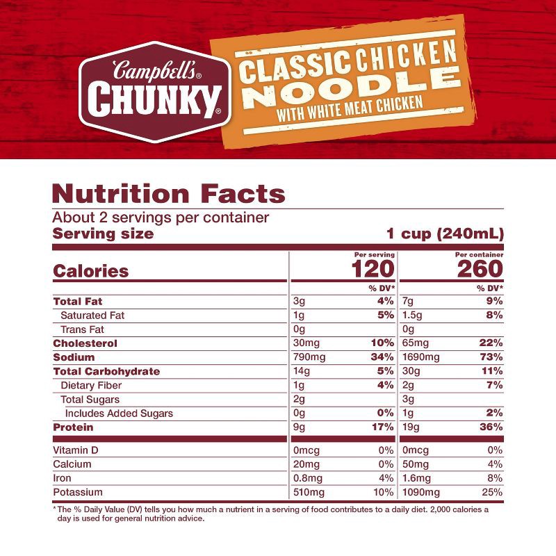 slide 8 of 13, Campbell's Chunky Classic Chicken Noodle Soup - 18.6oz, 18.6 oz