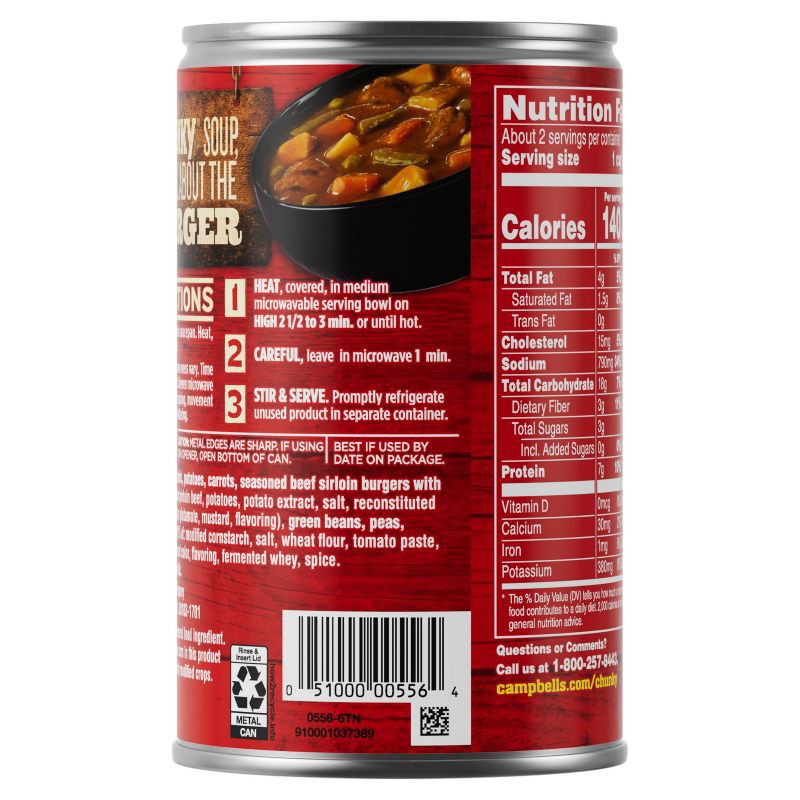 slide 13 of 14, Campbell's Chunky Sirloin Burger with Country Vegetables Soup - 18.8oz, 18.8 oz