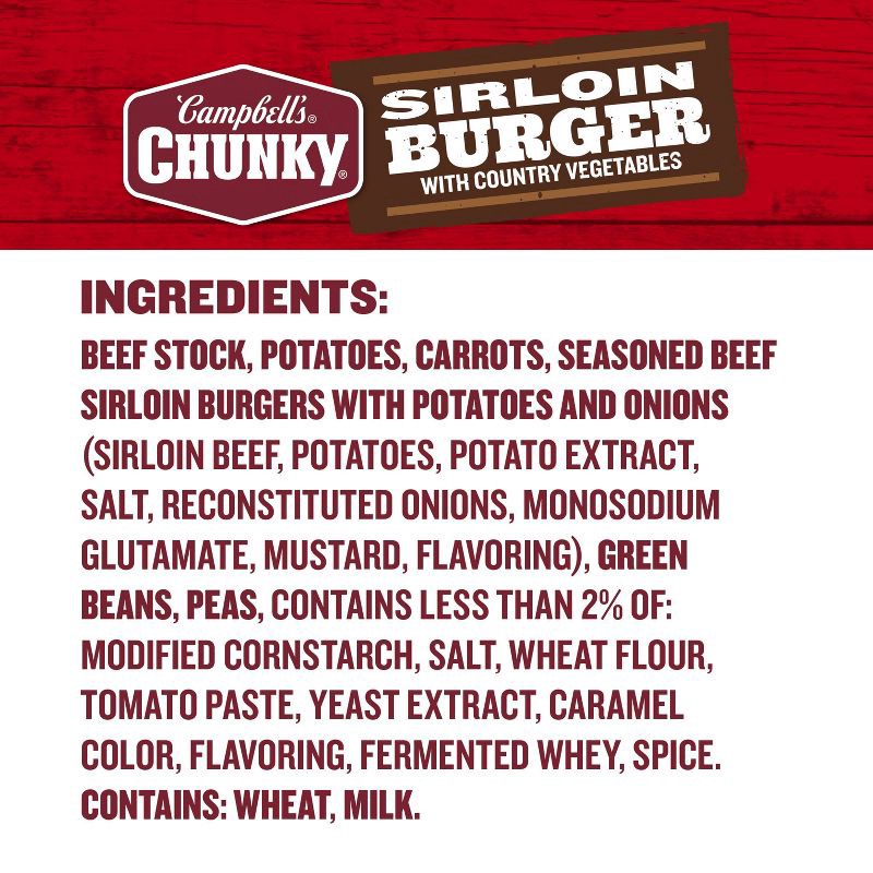 slide 9 of 14, Campbell's Chunky Sirloin Burger with Country Vegetables Soup - 18.8oz, 18.8 oz