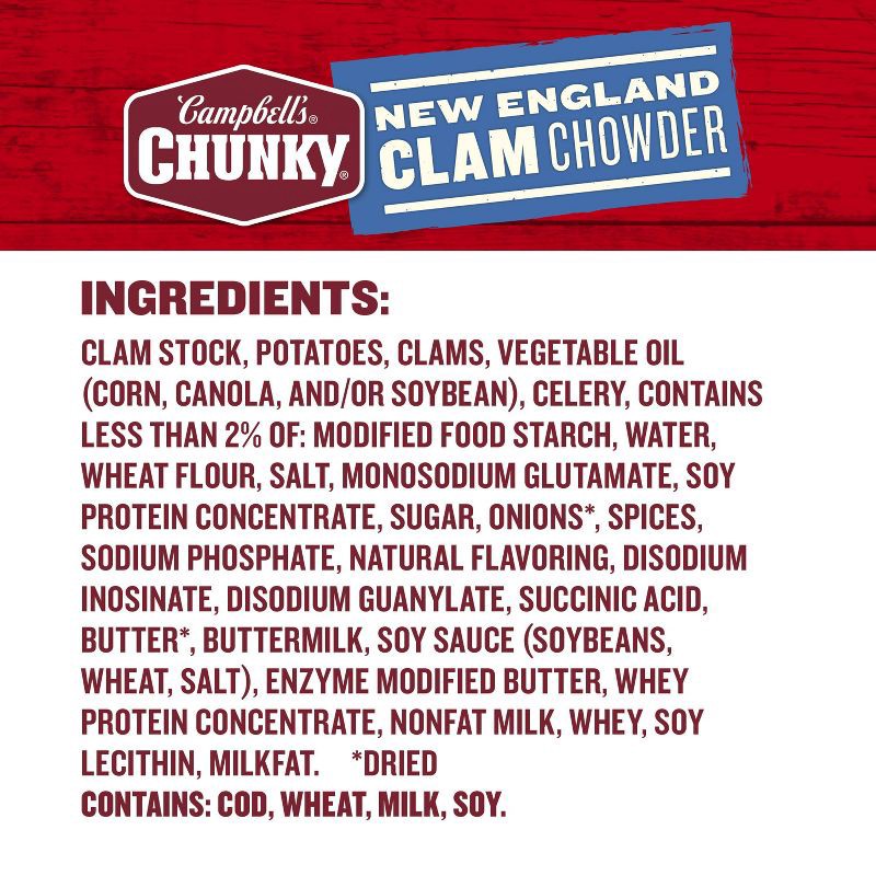 slide 9 of 13, Campbell's Chunky New England Clam Chowder Soup - 18.8oz, 18.8 oz