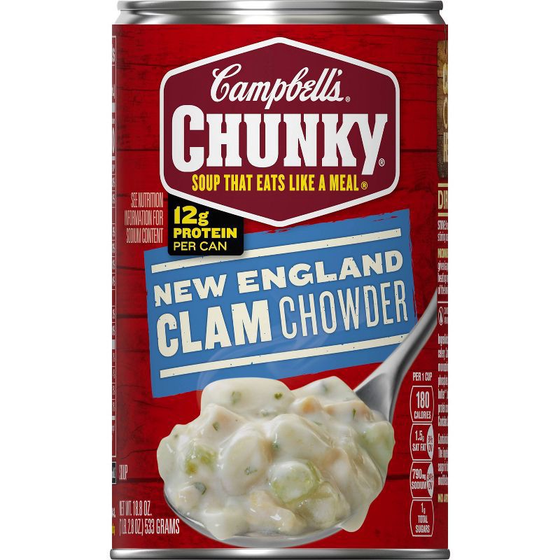 slide 10 of 13, Campbell's Chunky New England Clam Chowder Soup - 18.8oz, 18.8 oz