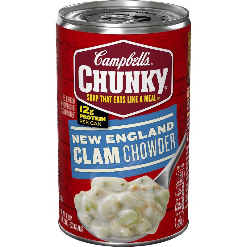 slide 1 of 14, Campbell's Chunky New England Clam Chowder Soup - 18.8oz, 18.8 oz