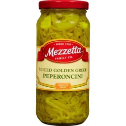Mezzetta Sliced Golden Greek Pepperoncini Medium Heat - 16oz
