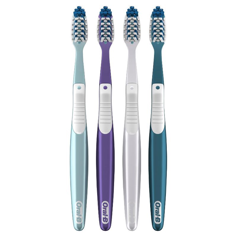 slide 2 of 11, Oral-B CrossAction All In One Toothbrushes, Deep Plaque Removal, Soft - 4ct, 4 ct