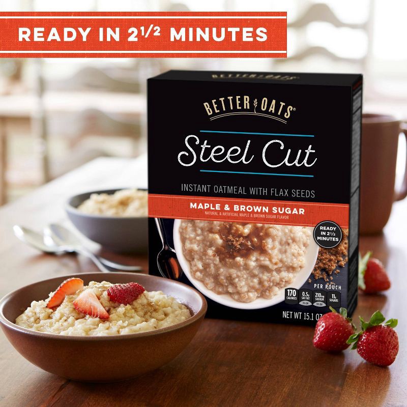 slide 12 of 12, Better Oats Revolution! Steel Cut Oats Maple & Brown Sugar Oatmeal - 10ct, 10 ct