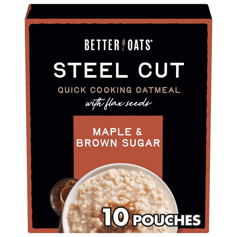 slide 1 of 12, Better Oats Revolution! Steel Cut Oats Maple & Brown Sugar Oatmeal - 10ct, 10 ct