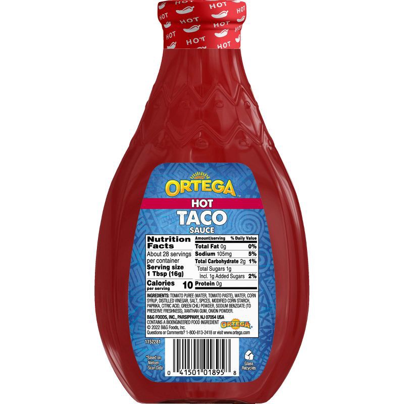 slide 8 of 8, Ortega Hot Taco Sauce 16oz, 16 oz