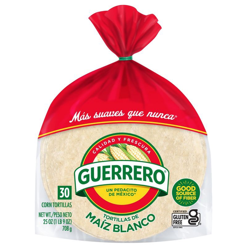 slide 1 of 7, Guerrero White Corn Tortillas - 25oz/30ct, 25 oz, 30 ct
