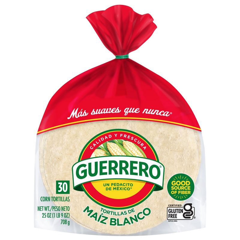 slide 1 of 5, Guerrero Gluten Free White Corn Tortillas - 25oz/30ct, 25 oz, 30 ct