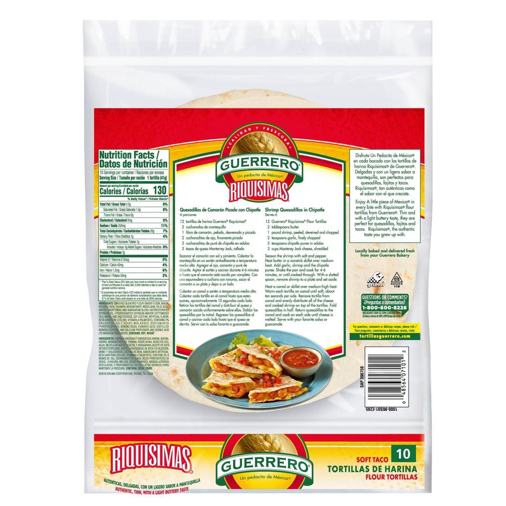 Guerrero Tortillas De Harina Riquisimas 14.5 oz, 10 ct Shipt