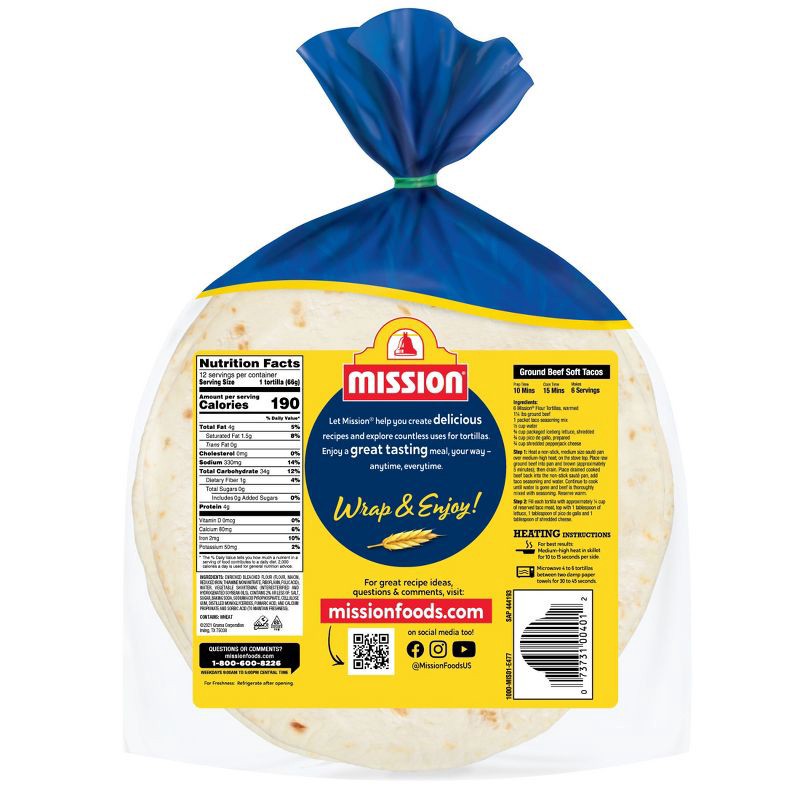 slide 2 of 4, Mission Tortillas Caseras Flour Tortillas - 28oz/12ct, 28 oz, 12 ct