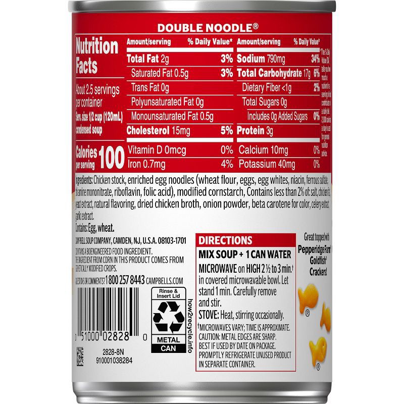 slide 2 of 12, Campbell's Condensed Double Noodle Soup - 10.5oz, 10.5 oz