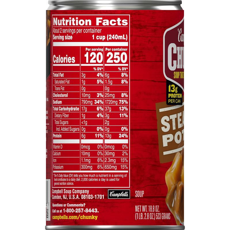 slide 14 of 14, Campbell's Chunky Steak and Potato Soup - 18.8oz, 18.8 oz