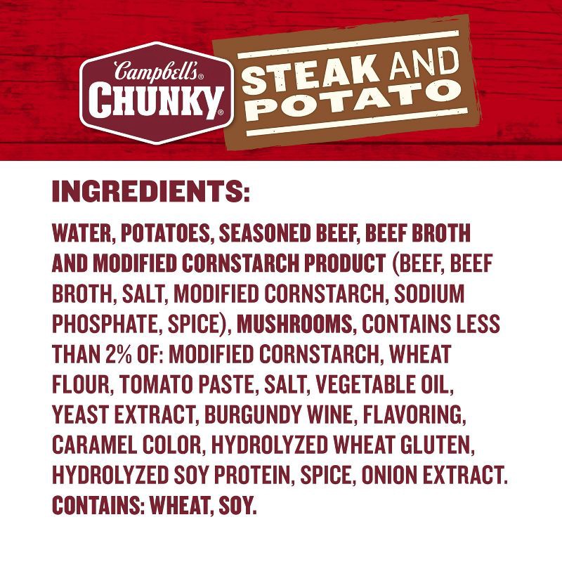 slide 9 of 14, Campbell's Chunky Steak and Potato Soup - 18.8oz, 18.8 oz