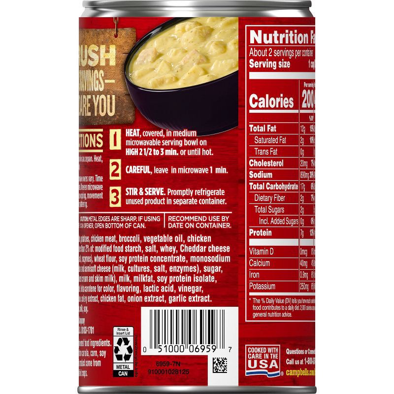 slide 13 of 14, Campbell's Chunky Chicken Broccoli Cheese with Potato Soup - 18.8oz, 18.8 oz